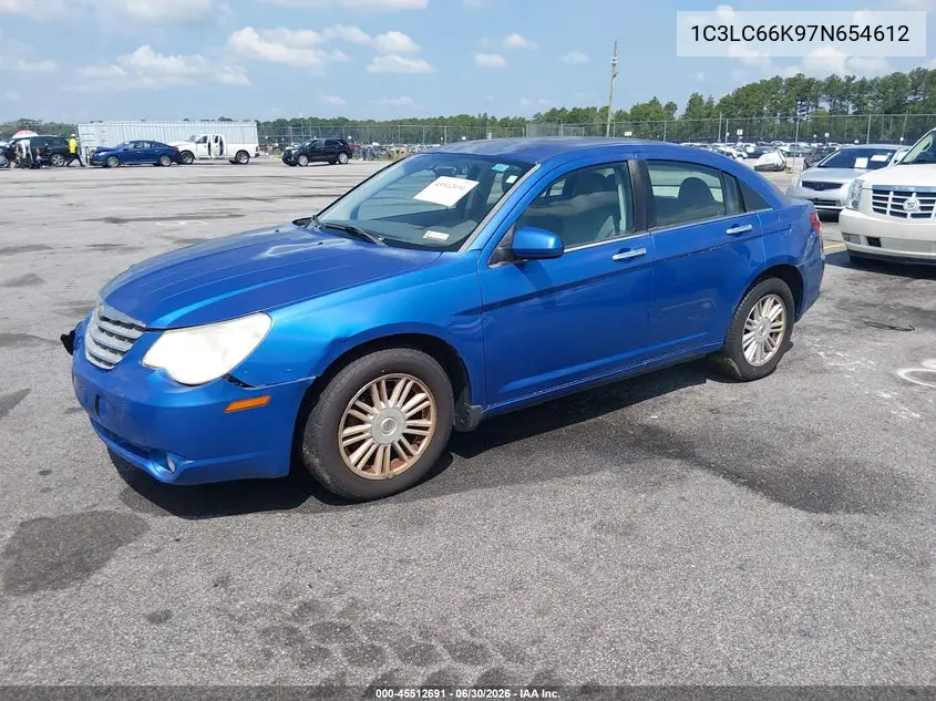 2007 Chrysler Sebring Limited VIN: 1C3LC66K97N654612 Lot: 45512691