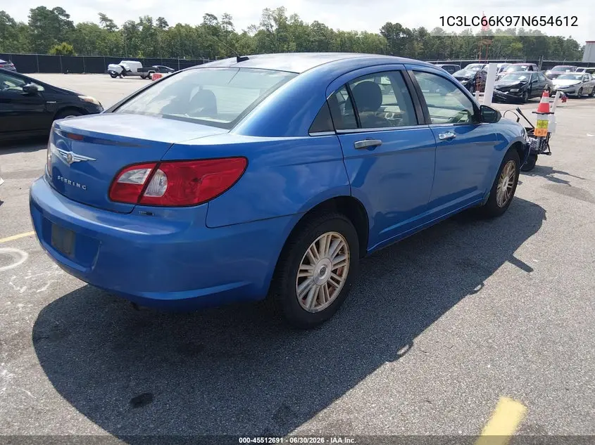 2007 Chrysler Sebring Limited VIN: 1C3LC66K97N654612 Lot: 45512691