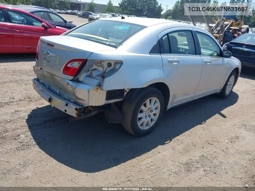 2007 Chrysler Sebring VIN: 1C3LC46K67N633687 Lot: 45648779