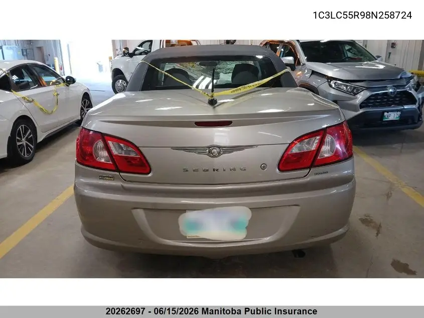 2008 Chrysler Sebring Touring VIN: 1C3LC55R98N258724 Lot: 20262697