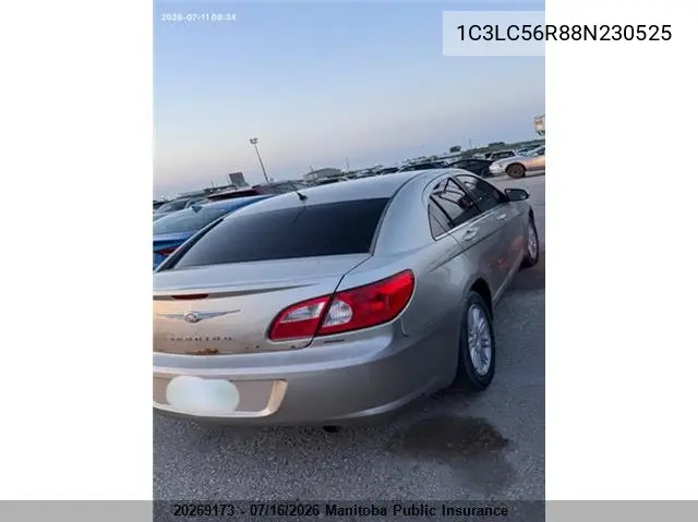 2008 Chrysler Sebring Touring VIN: 1C3LC56R88N230525 Lot: 20269173