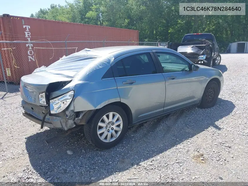 2008 Chrysler Sebring Lx VIN: 1C3LC46K78N284640 Lot: 44917558