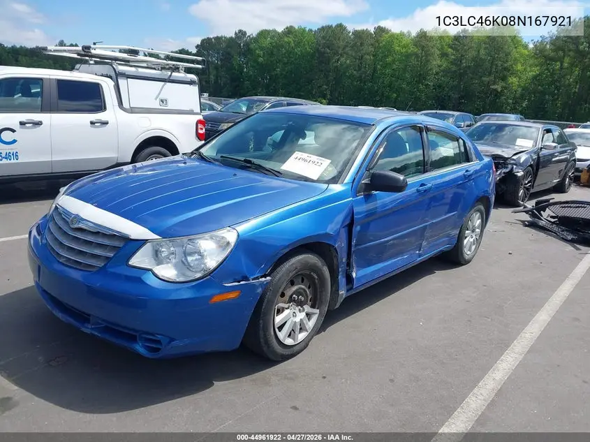 2008 Chrysler Sebring Lx VIN: 1C3LC46K08N167921 Lot: 44961922