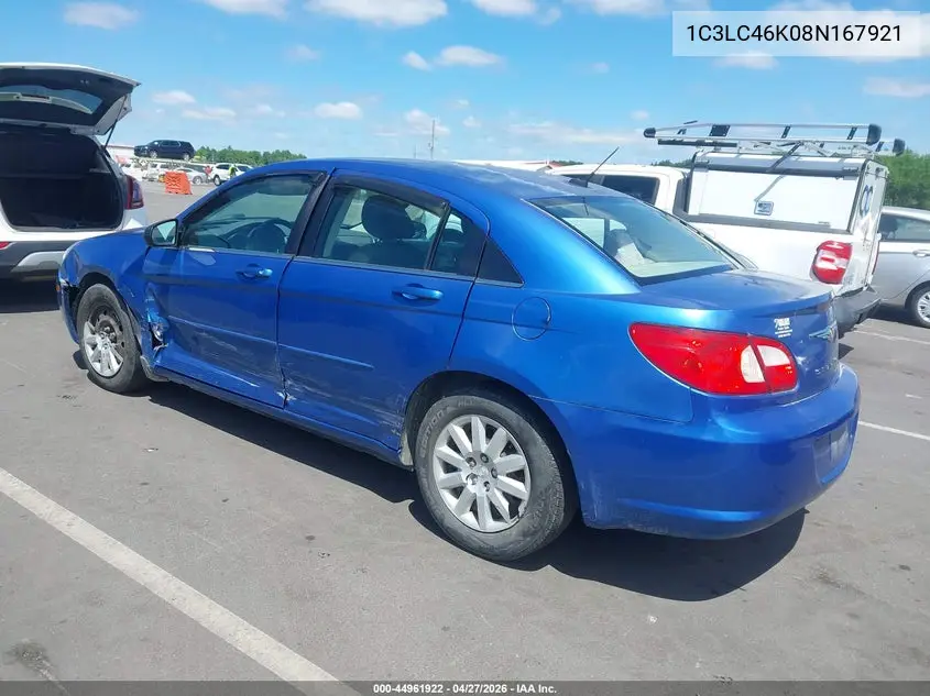 2008 Chrysler Sebring Lx VIN: 1C3LC46K08N167921 Lot: 44961922