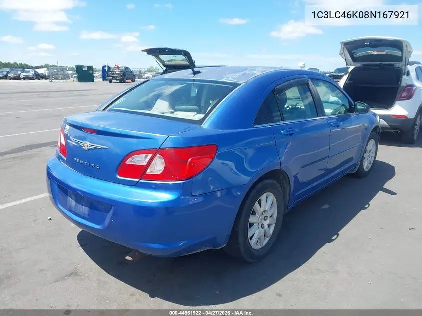2008 Chrysler Sebring Lx VIN: 1C3LC46K08N167921 Lot: 44961922