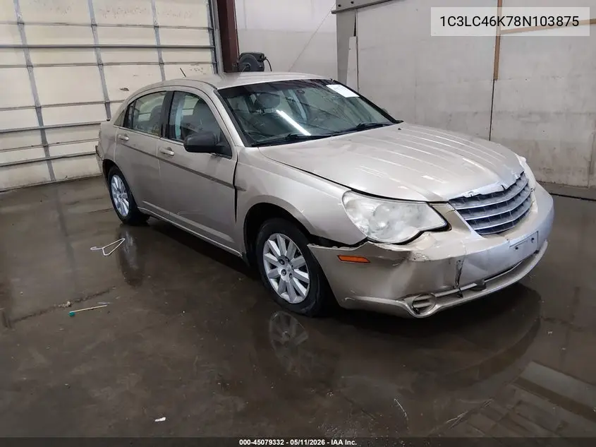 2008 Chrysler Sebring Lx VIN: 1C3LC46K78N103875 Lot: 45079332