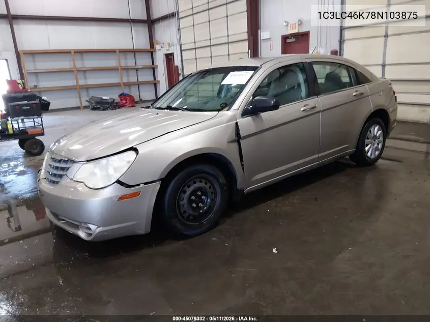 2008 Chrysler Sebring Lx VIN: 1C3LC46K78N103875 Lot: 45079332