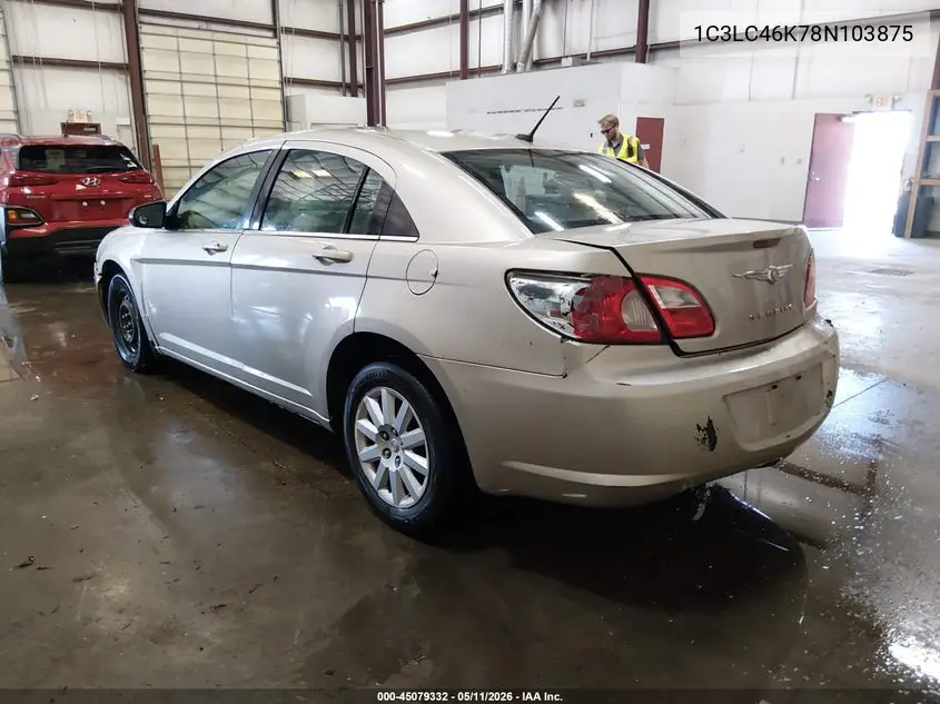2008 Chrysler Sebring Lx VIN: 1C3LC46K78N103875 Lot: 45079332