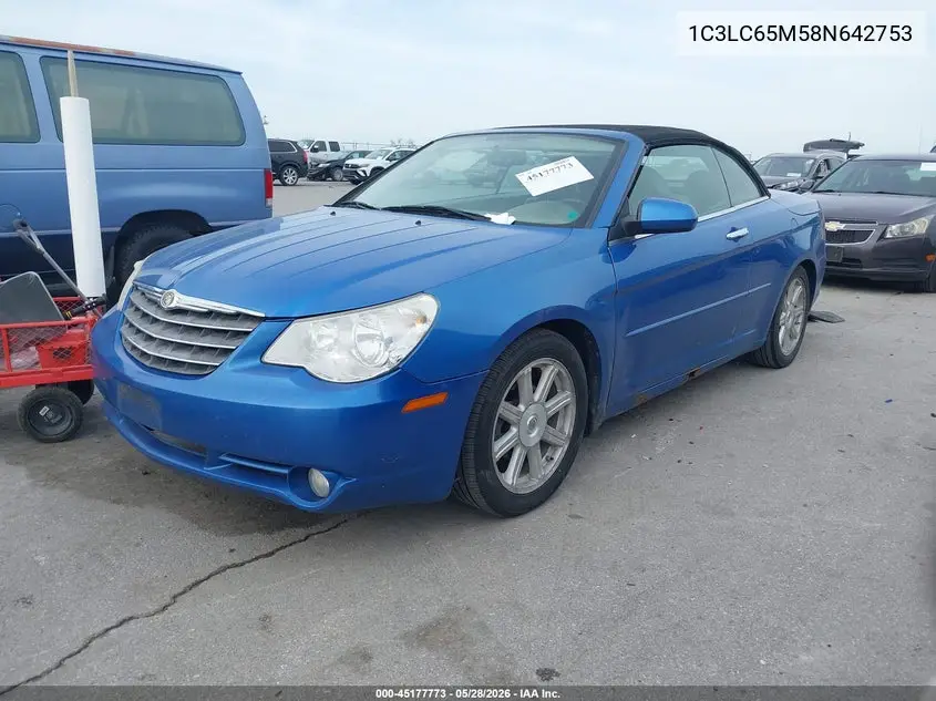 2008 Chrysler Sebring Limited VIN: 1C3LC65M58N642753 Lot: 45177773