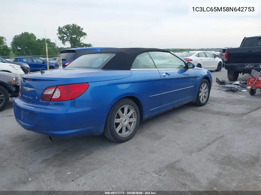 2008 Chrysler Sebring Limited VIN: 1C3LC65M58N642753 Lot: 45177773