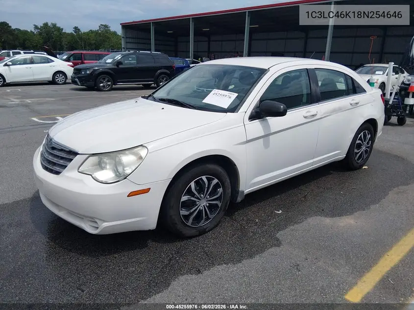 2008 Chrysler Sebring Lx VIN: 1C3LC46K18N254646 Lot: 45255976