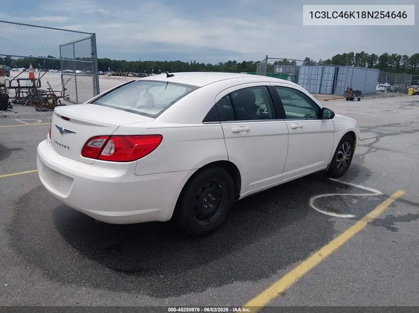 2008 Chrysler Sebring Lx VIN: 1C3LC46K18N254646 Lot: 45255976