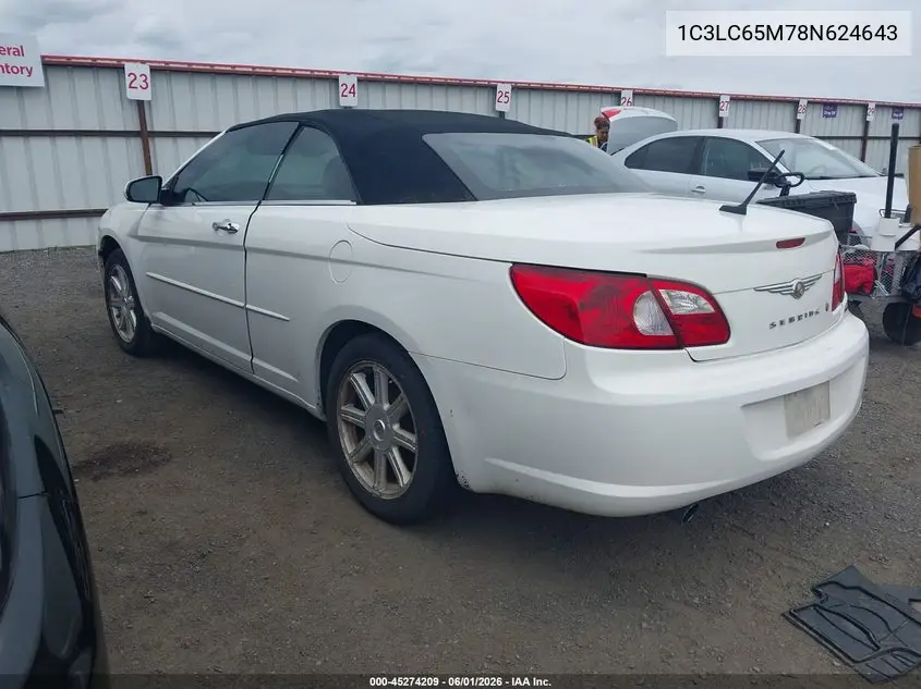 2008 Chrysler Sebring Limited VIN: 1C3LC65M78N624643 Lot: 45274209