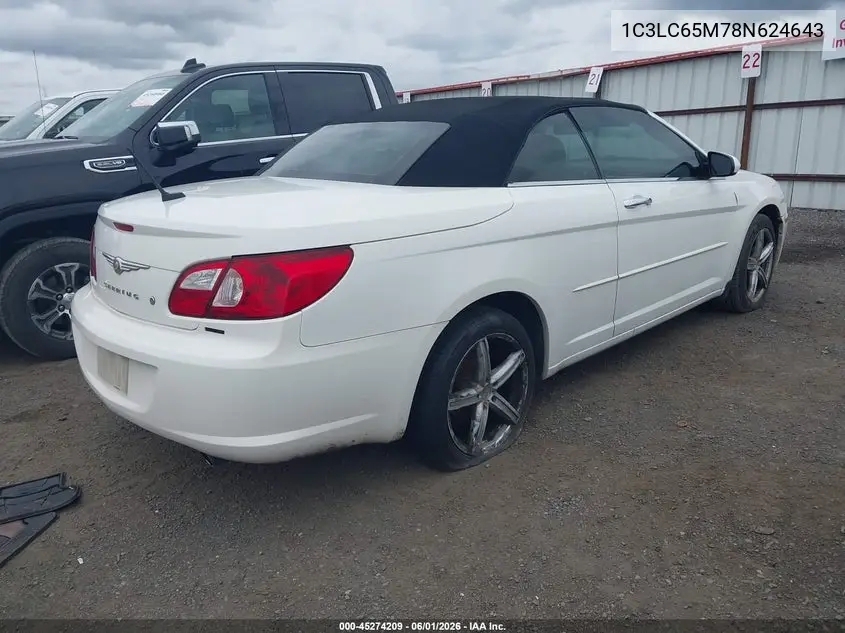 2008 Chrysler Sebring Limited VIN: 1C3LC65M78N624643 Lot: 45274209