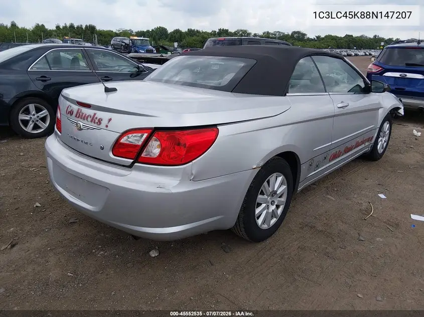 2008 Chrysler Sebring Lx VIN: 1C3LC45K88N147207 Lot: 45552535