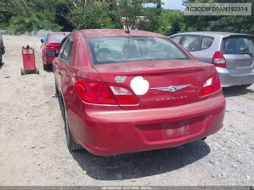 2010 Chrysler Sebring Limited VIN: 1C3CC5FD9AN192314 Lot: 45661348