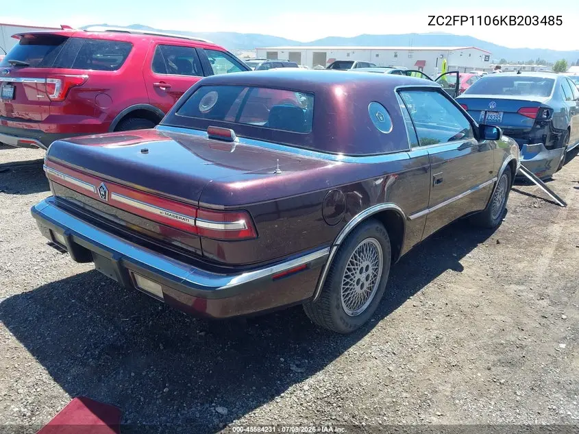 1989 Chrysler Tc By Maserati VIN: ZC2FP1106KB203485 Lot: 45584231
