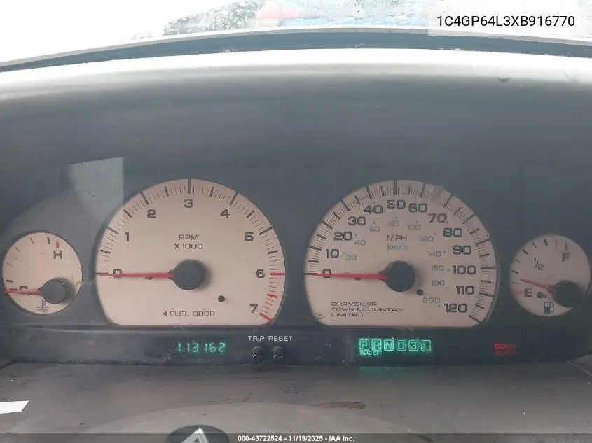 1C4GP64L3XB916770 1999 Chrysler Town & Country Limited