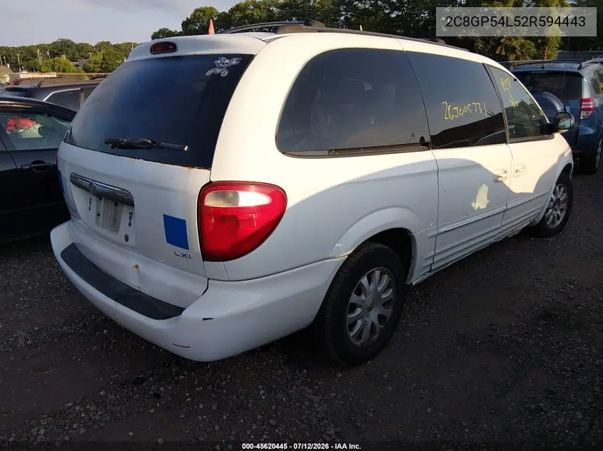 2002 Chrysler Town & Country Lxi VIN: 2C8GP54L52R594443 Lot: 45620445