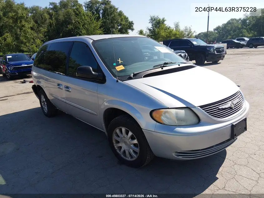 2003 Chrysler Town & Country Lx VIN: 2C4GP44L63R375228 Lot: 45603327