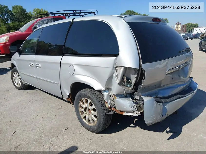 2003 Chrysler Town & Country Lx VIN: 2C4GP44L63R375228 Lot: 45603327