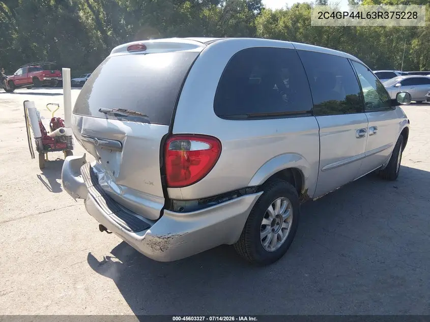 2003 Chrysler Town & Country Lx VIN: 2C4GP44L63R375228 Lot: 45603327