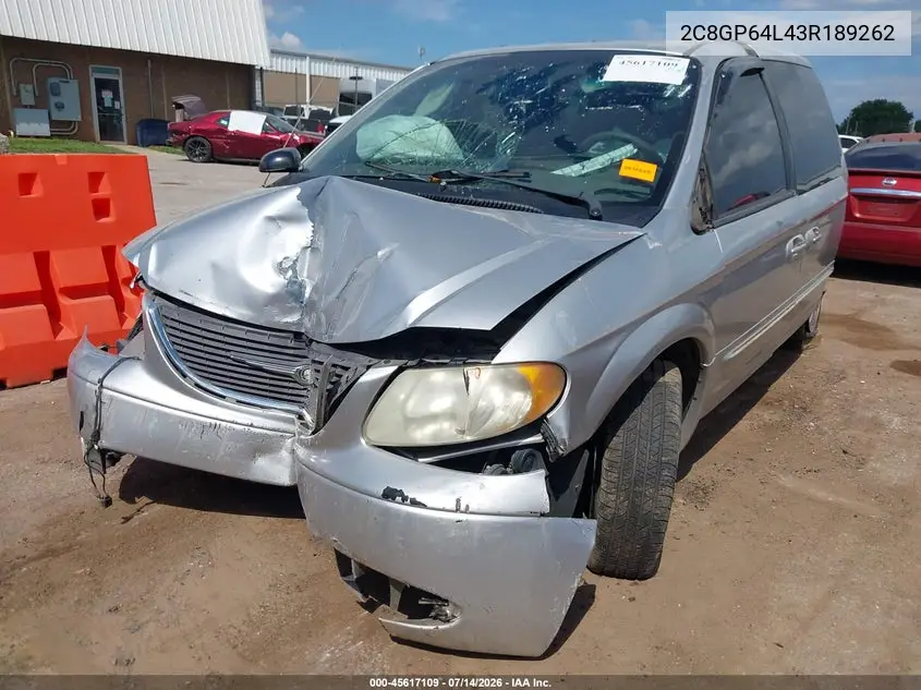 2003 Chrysler Town & Country Limited VIN: 2C8GP64L43R189262 Lot: 45617109