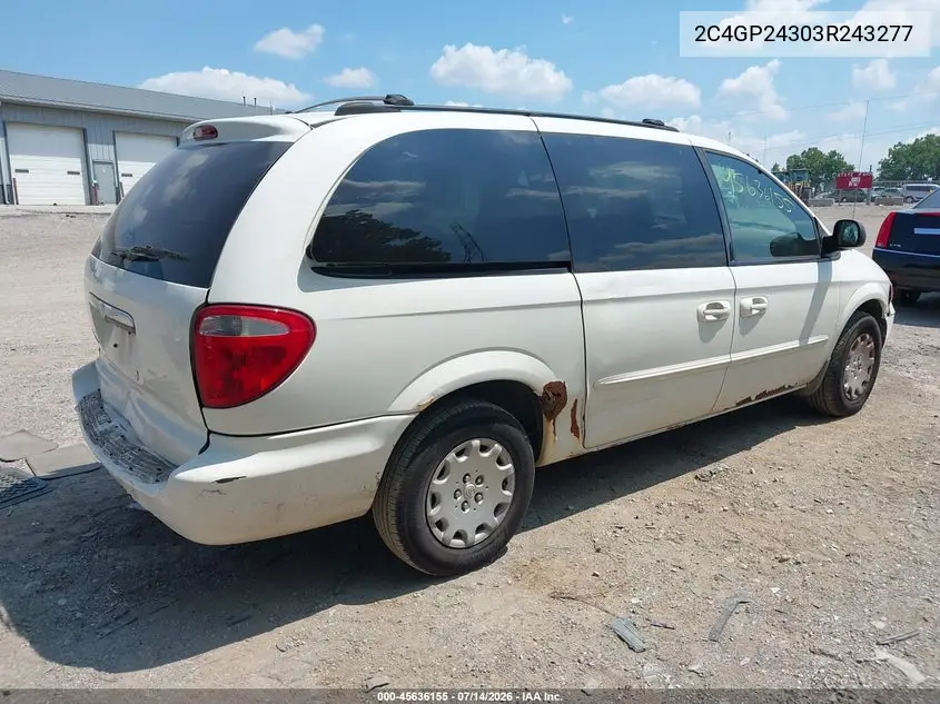 2003 Chrysler Town & Country VIN: 2C4GP24303R243277 Lot: 45636155