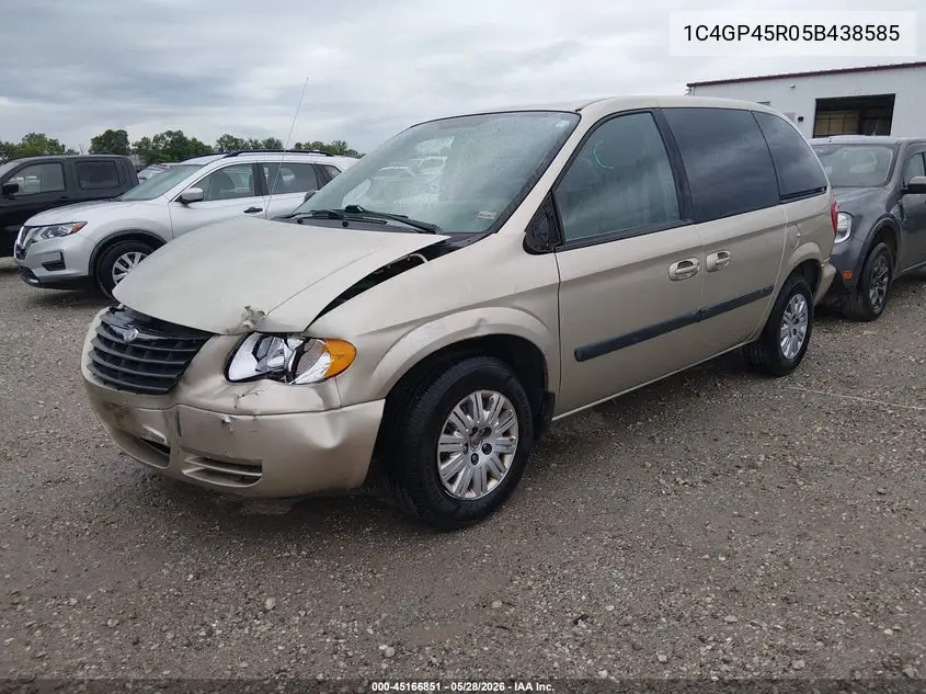 2005 Chrysler Town & Country VIN: 1C4GP45R05B438585 Lot: 45166851