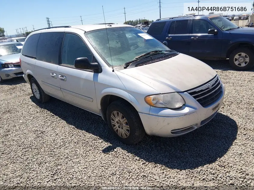 2006 Chrysler Town & Country Lx VIN: 1A4GP44R86B751686 Lot: 45562357
