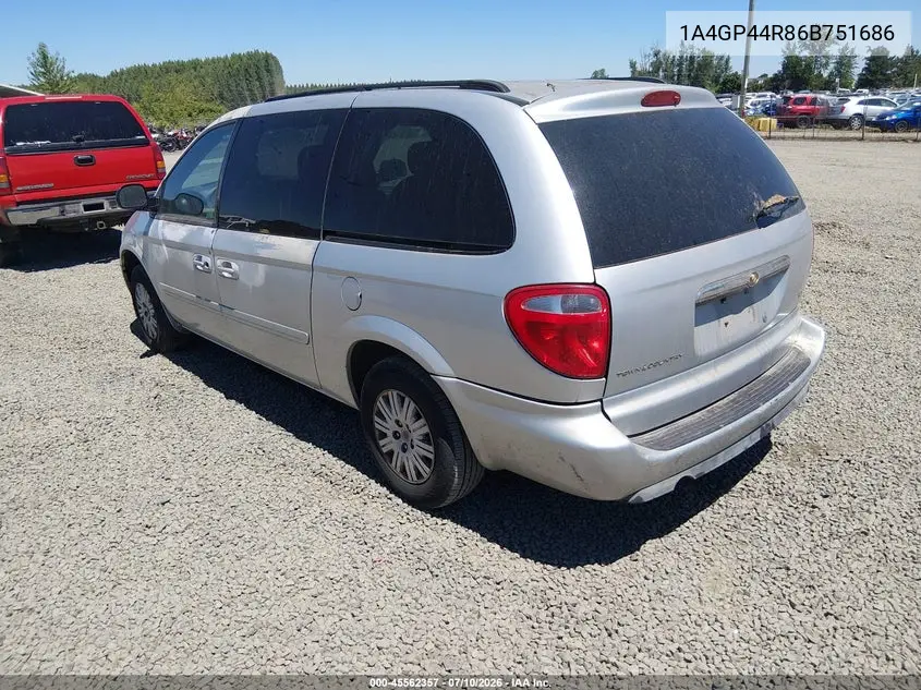 2006 Chrysler Town & Country Lx VIN: 1A4GP44R86B751686 Lot: 45562357