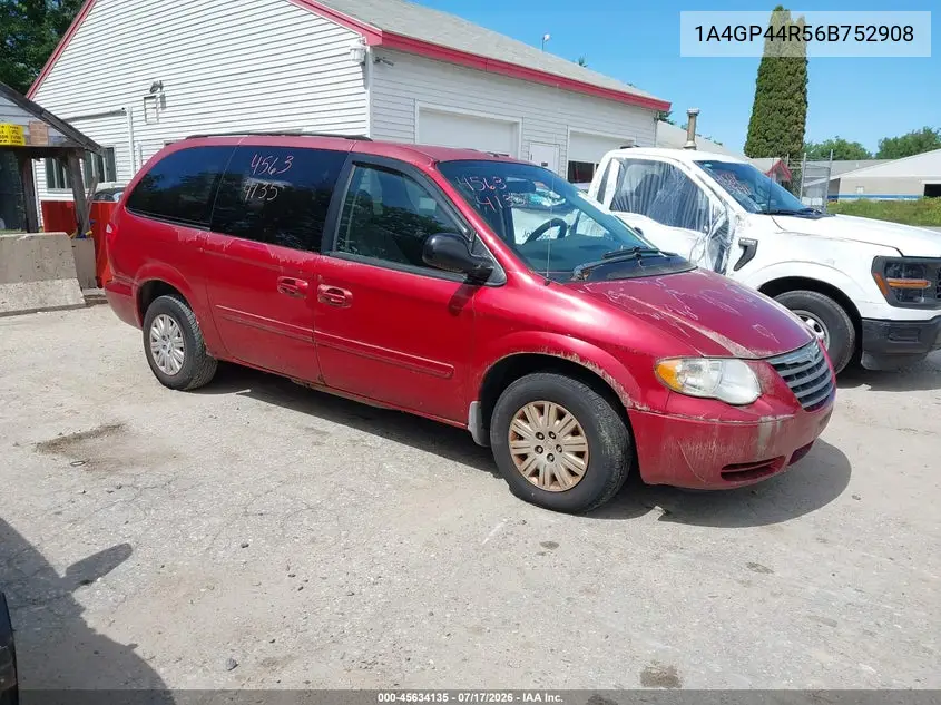 2006 Chrysler Town & Country Lx VIN: 1A4GP44R56B752908 Lot: 45634135