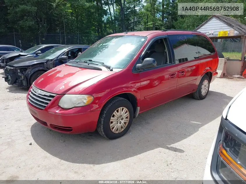 2006 Chrysler Town & Country Lx VIN: 1A4GP44R56B752908 Lot: 45634135