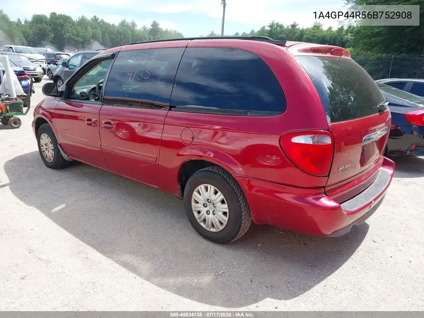 2006 Chrysler Town & Country Lx VIN: 1A4GP44R56B752908 Lot: 45634135
