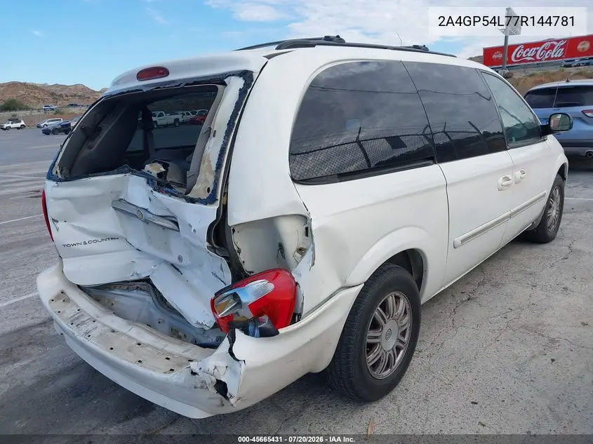 2007 Chrysler Town & Country Touring VIN: 2A4GP54L77R144781 Lot: 45665431