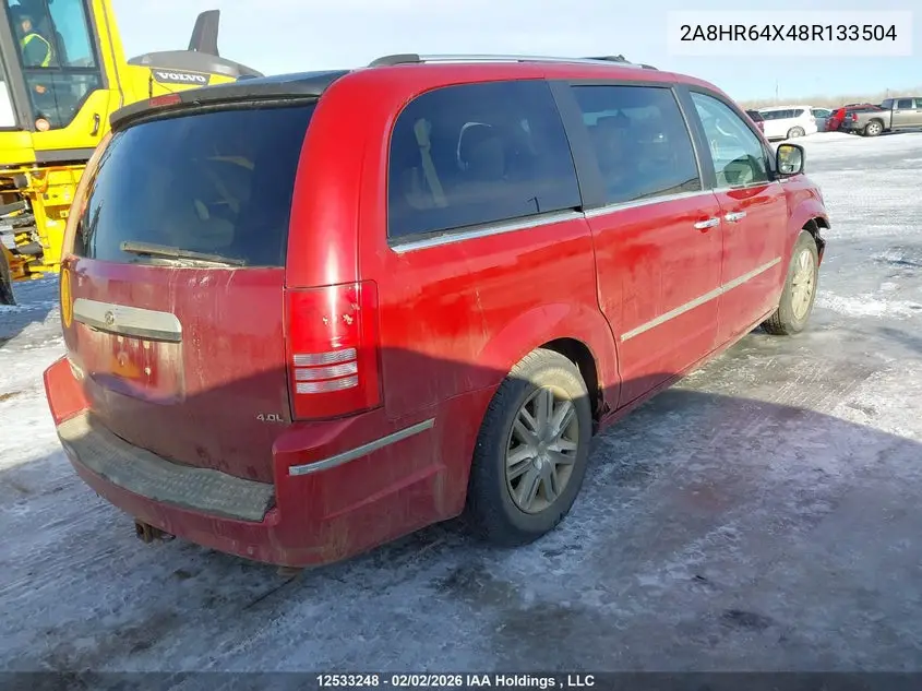 2008 Chrysler Town & Country Limited VIN: 2A8HR64X48R133504 Lot: 12533248