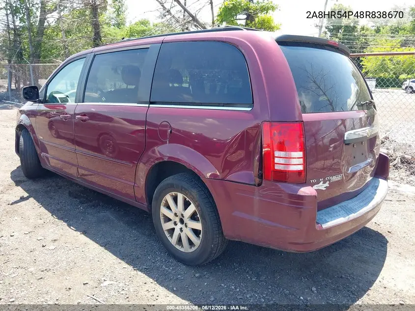 2008 Chrysler Town & Country Touring VIN: 2A8HR54P48R838670 Lot: 45356206