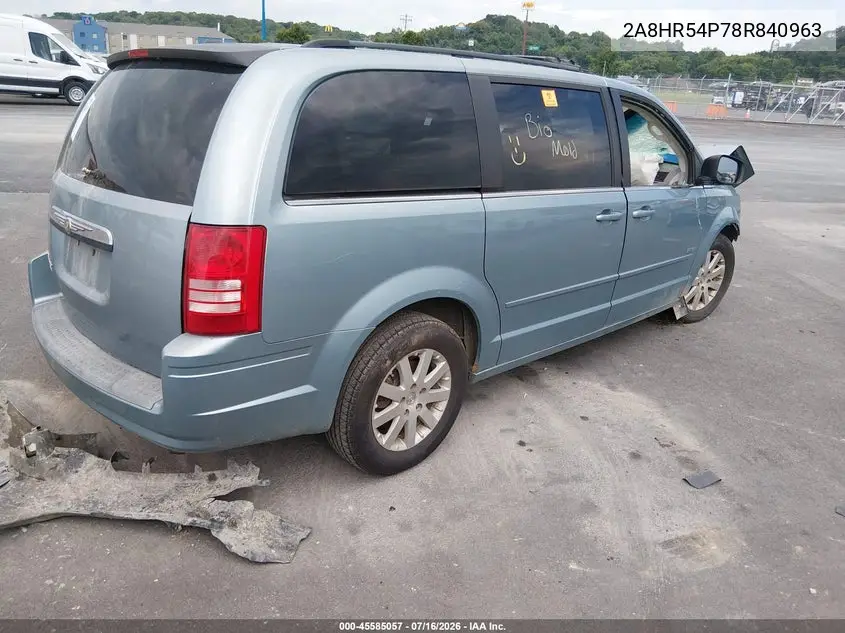 2008 Chrysler Town & Country Touring VIN: 2A8HR54P78R840963 Lot: 45585057