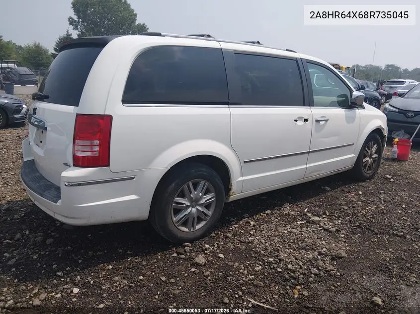 2008 Chrysler Town & Country Limited VIN: 2A8HR64X68R735045 Lot: 45650053