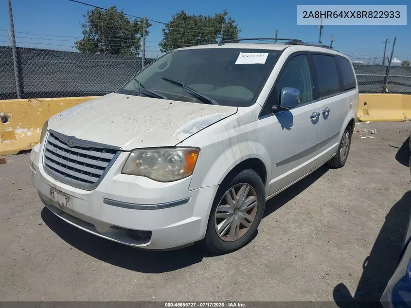 2008 Chrysler Town & Country Limited VIN: 2A8HR64XX8R822933 Lot: 45655727