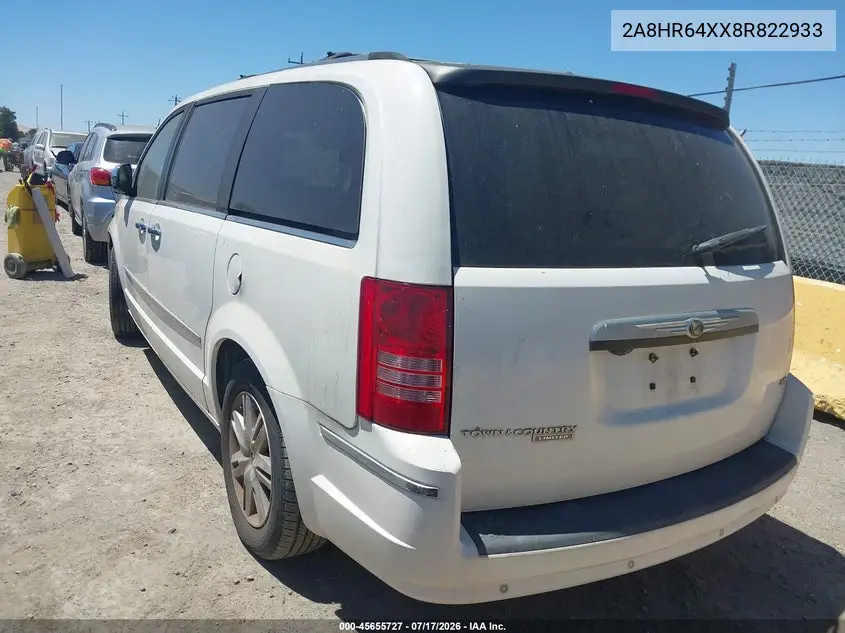 2008 Chrysler Town & Country Limited VIN: 2A8HR64XX8R822933 Lot: 45655727