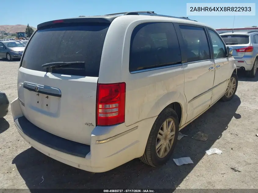 2008 Chrysler Town & Country Limited VIN: 2A8HR64XX8R822933 Lot: 45655727