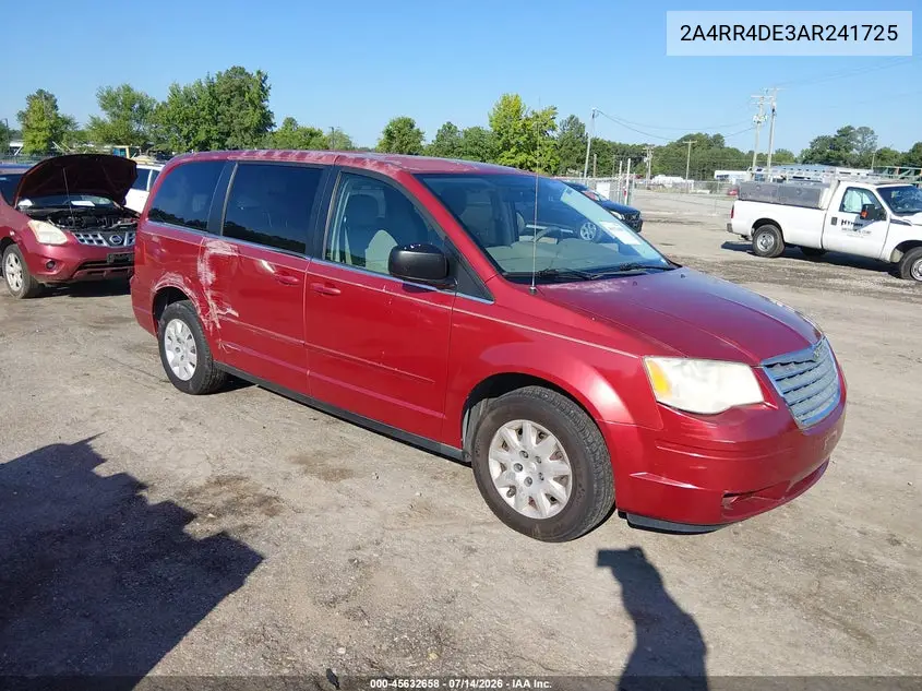 2010 Chrysler Town & Country Lx VIN: 2A4RR4DE3AR241725 Lot: 45632658