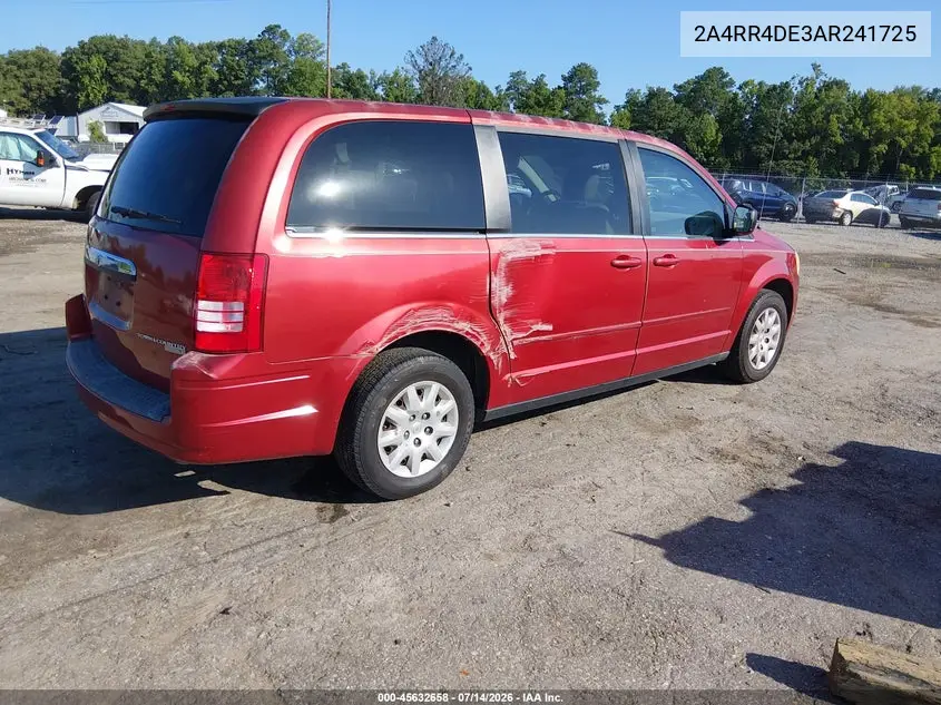 2010 Chrysler Town & Country Lx VIN: 2A4RR4DE3AR241725 Lot: 45632658