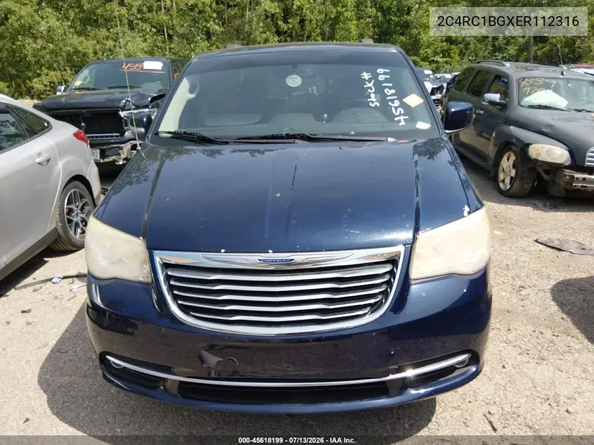 2014 Chrysler Town & Country Touring VIN: 2C4RC1BGXER112316 Lot: 45618199