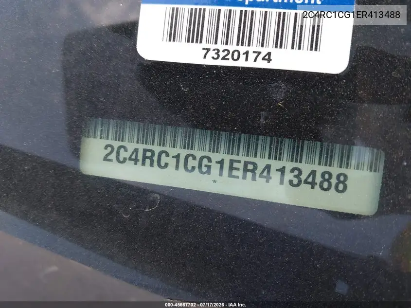 2014 Chrysler Town & Country Touring-L VIN: 2C4RC1CG1ER413488 Lot: 45667702