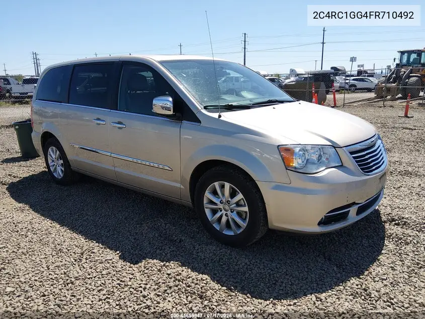2015 Chrysler Town & Country Limited Platinum VIN: 2C4RC1GG4FR710492 Lot: 45659947