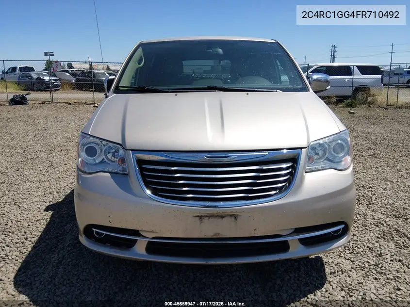 2015 Chrysler Town & Country Limited Platinum VIN: 2C4RC1GG4FR710492 Lot: 45659947
