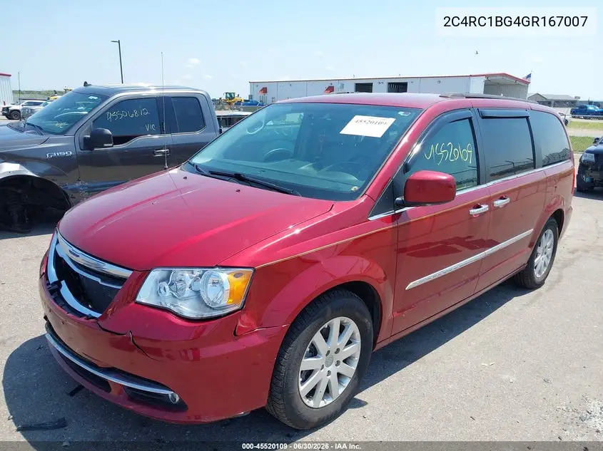 2016 Chrysler Town & Country Touring VIN: 2C4RC1BG4GR167007 Lot: 45520109
