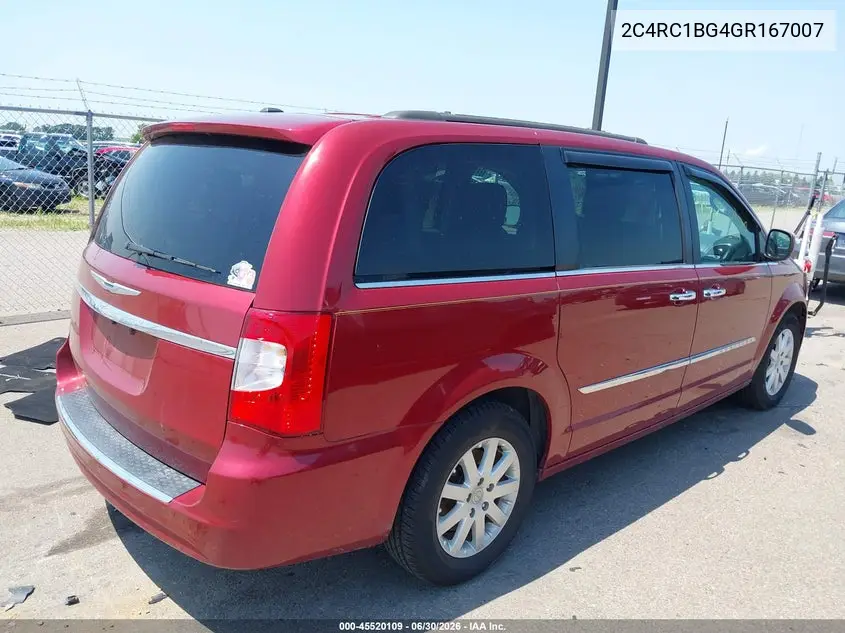 2016 Chrysler Town & Country Touring VIN: 2C4RC1BG4GR167007 Lot: 45520109